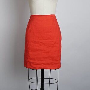 ✨4 for $20✨ Tahari Classic Linen Blend Mini Pencil Skirt 4 Orange Business